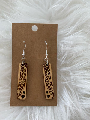 Leopard Stripe Heart Earring