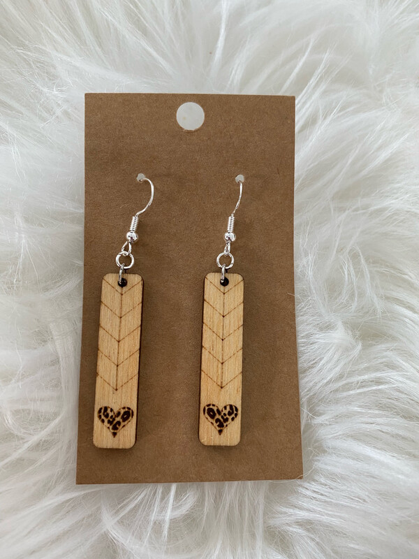 Leopard Print Heart Earring