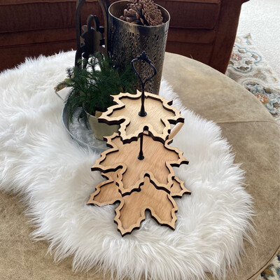 Maple Leaf Tiered Tray