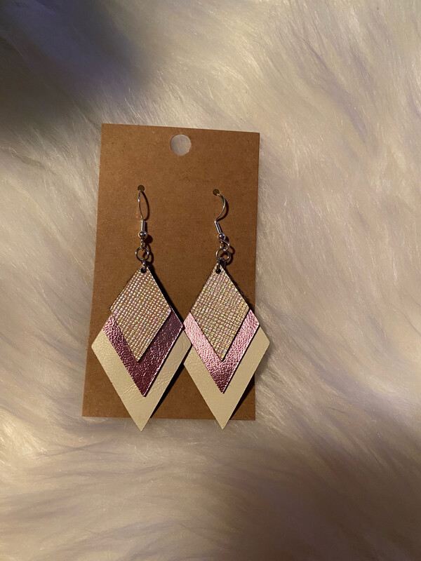 Diamond Leather Earrings