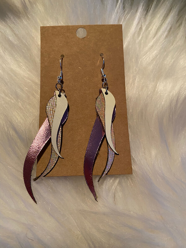 Swirl Leather Earrings