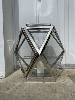 Petite lanterne octogonale en aluminium et verre