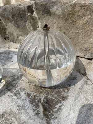 Lampe à huile sphère striée XL