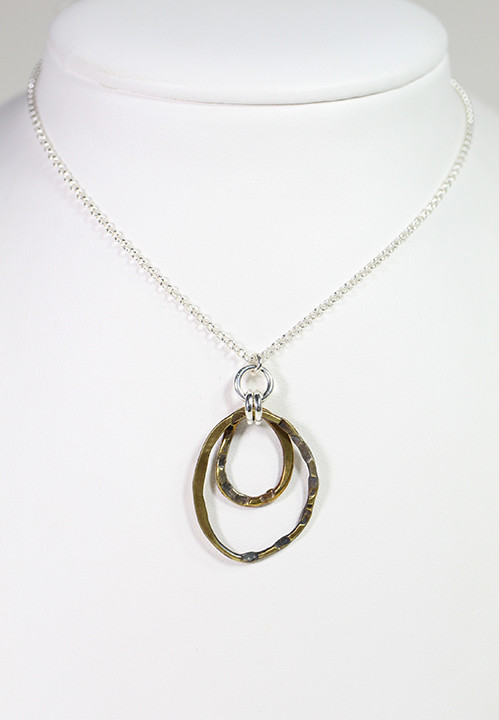 Pendant Brass Circles on the Chain 30"