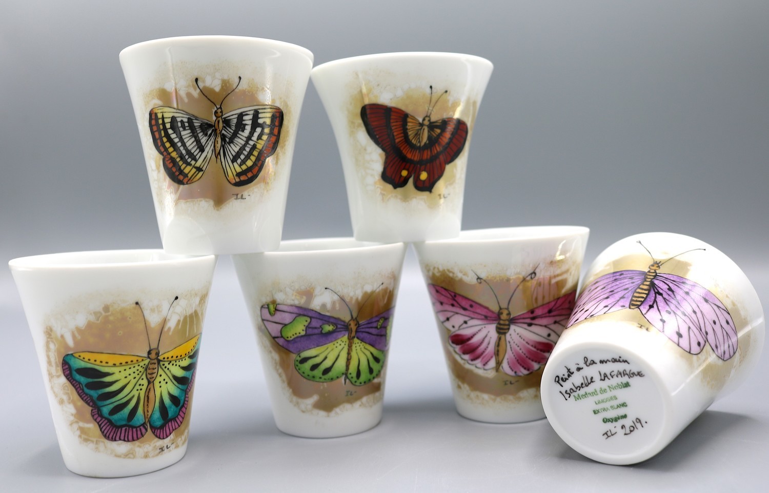 Espresso Cup Butterfly Size 2.5x2.75 Porcelain