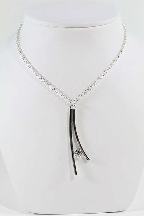 Cubic Zirconia Pendant Sterling Silver