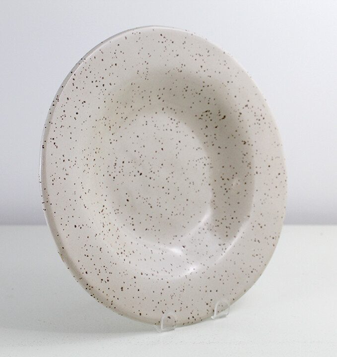 White Speckled Serving/Pasta Plate