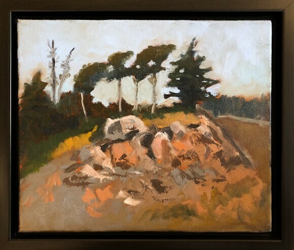 Windy Oil on Canvas Size 10x12 Framed 12x14