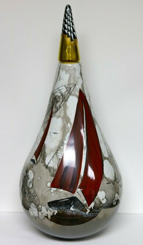 Sailings 2 Porcelain Vase, 17.5" x 7.5"