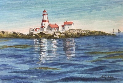Head Harbour, Watercolour, 14 x 10, framed 22.25 x 18.25