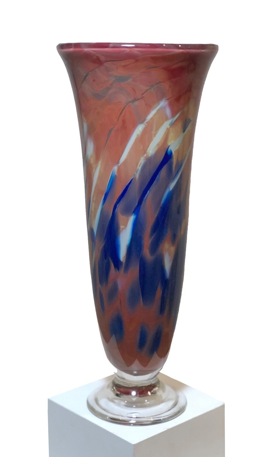 Red Tone Glass Vase 13