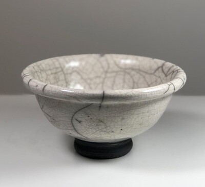 Grey Bowl with Black Strokes