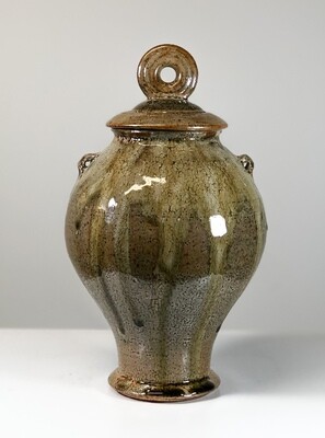 Shino Urn Jar with Lid