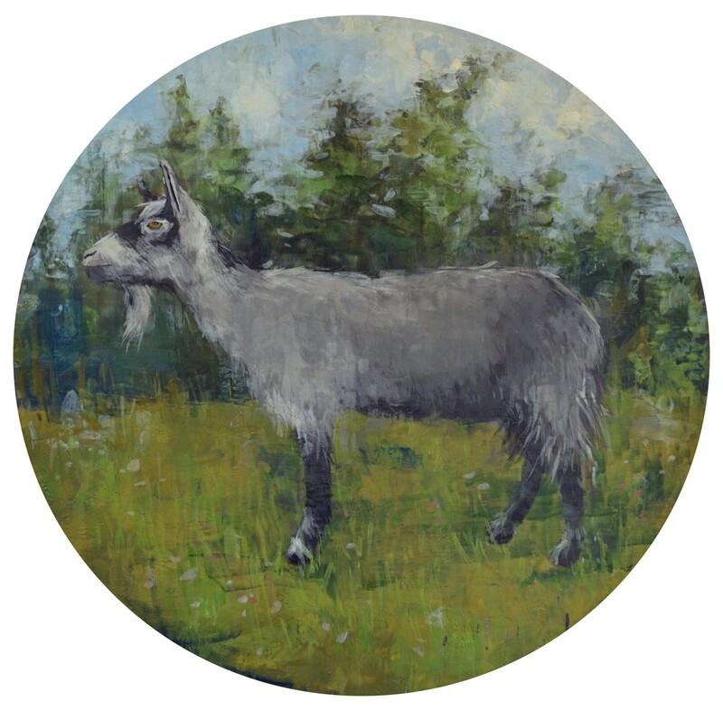 Theresa MacKnight Saint John New Brunswick Canada Handworks Canadian Painting, Encaustic, &quot;Samantha&quot; Goat