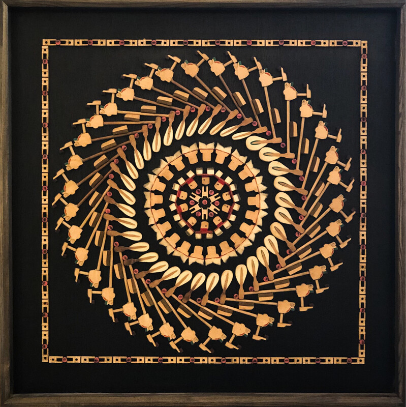 Wall Art Circular Piano Mandala, 31.5x31.5&quot;