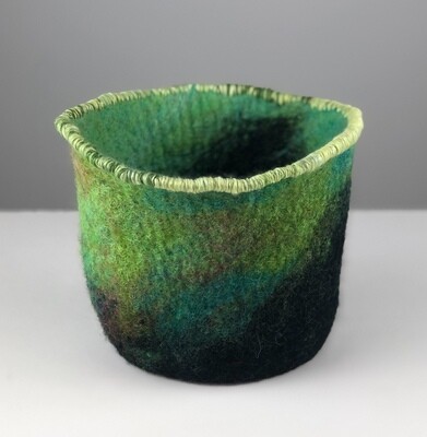 Wet Felted Green Bowl