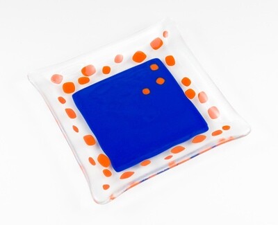 Blue Orange Dot Plate 7