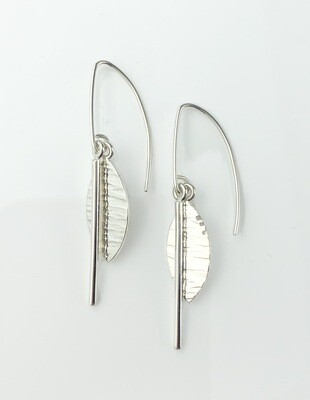 Fiber Pointed Ellipse Earrings