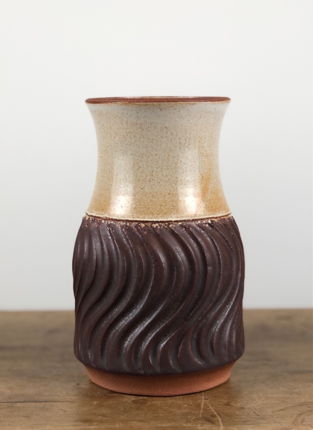 Curvy Carved Pottery Vase