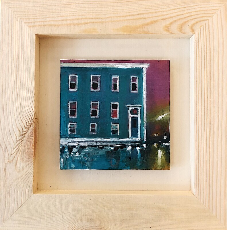 &quot;Queen Square&quot;, 4x4&quot; Framed 8x8&quot; Oil