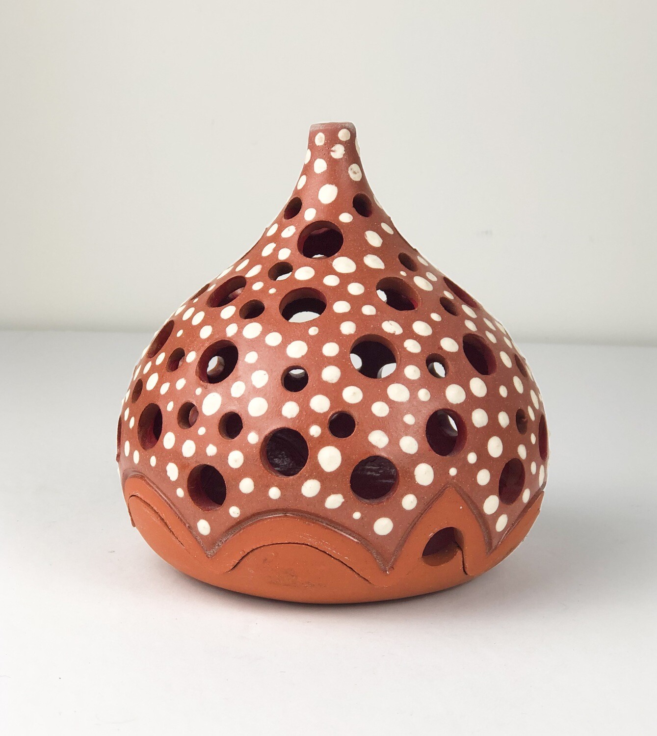 Greenware Lantern- Hand carved Red Clay