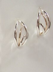 Flame Studs, SS & 14K Gold (pictured on right)