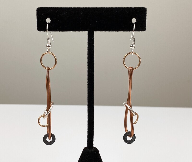 Mixed Copper & Silver Earrings
