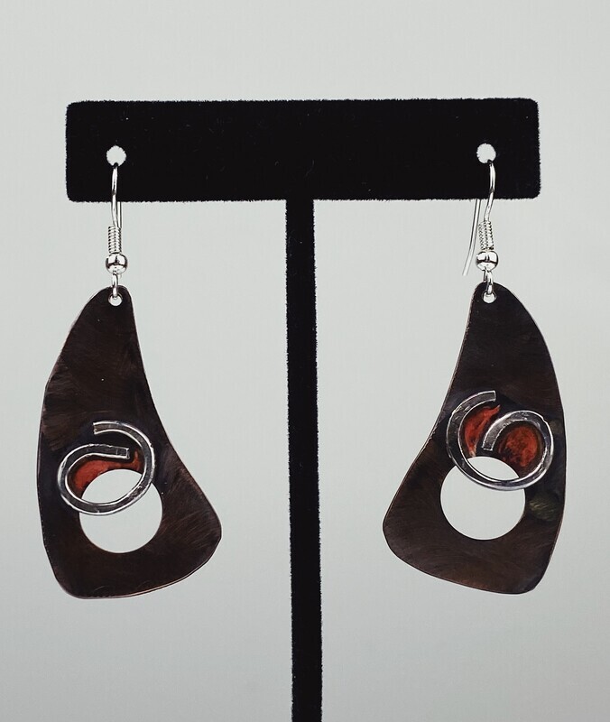 Chunky Oxidized Copper Earrings