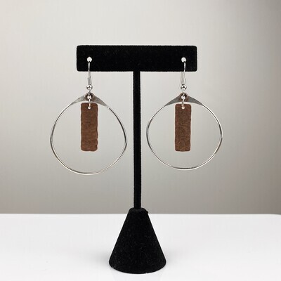 Large Abstract Earrings Copper & Silver