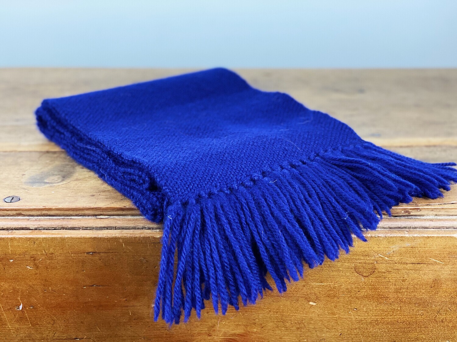 Navy Blue Wool Scarf