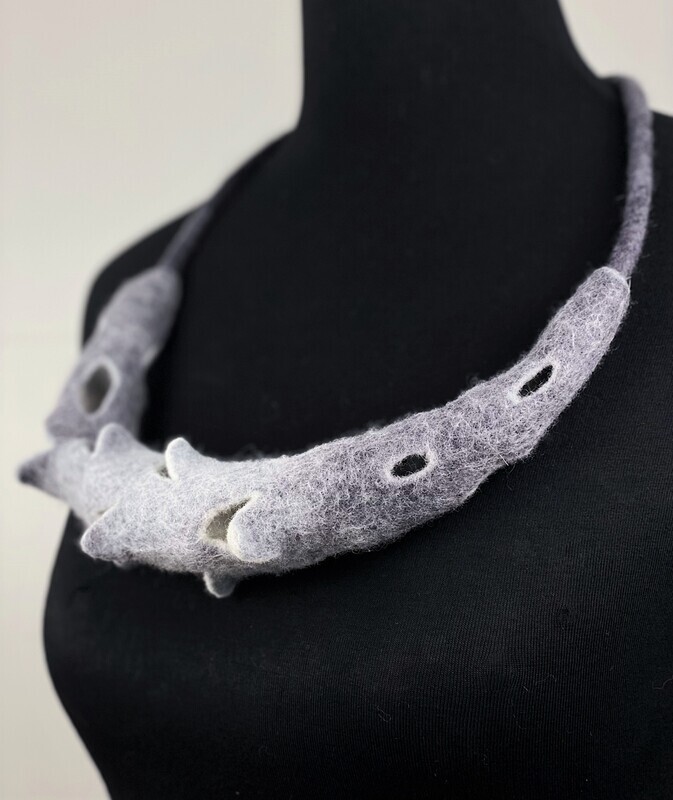 &quot;Flute&quot; Wool Felted Necklace