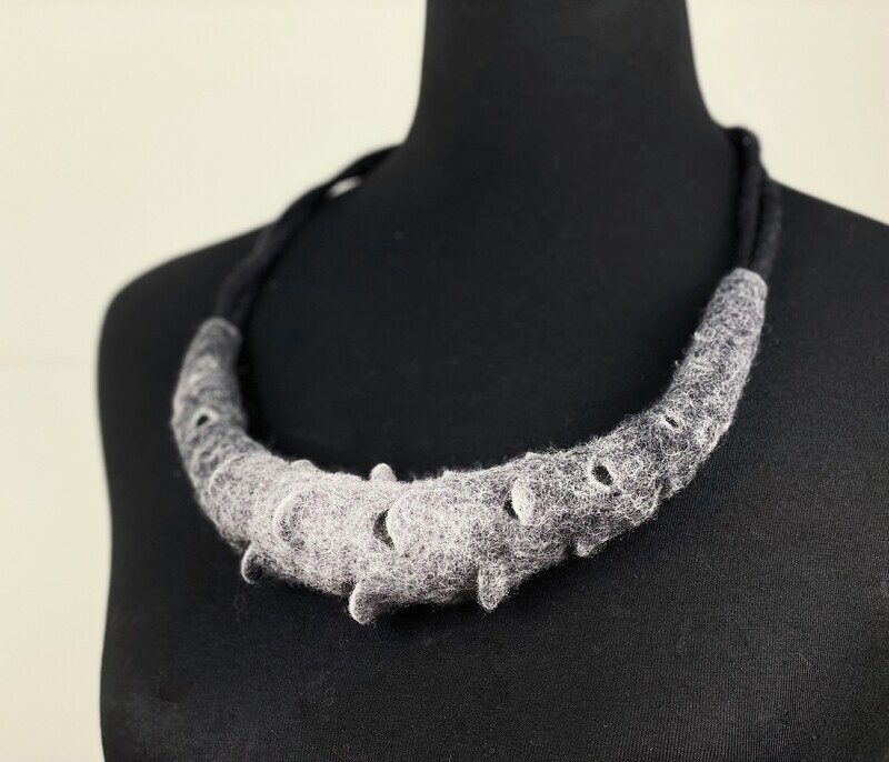 &quot;Spikes&quot; Wool Felted Necklace