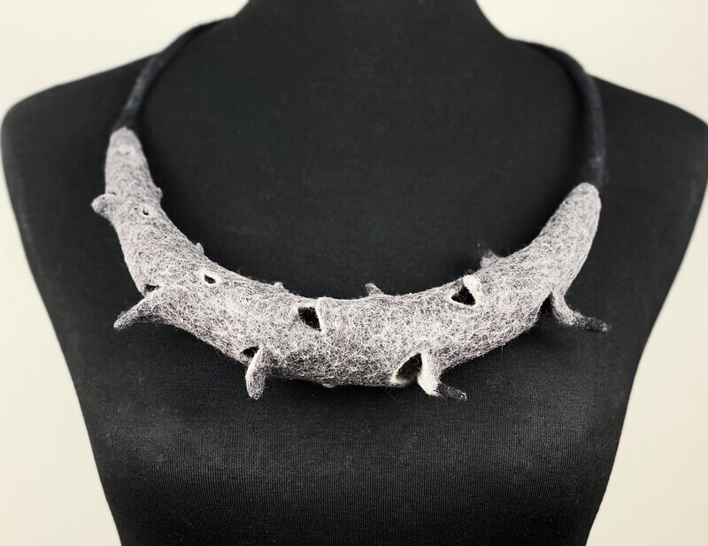 "Spikes" Wool Felted Necklace