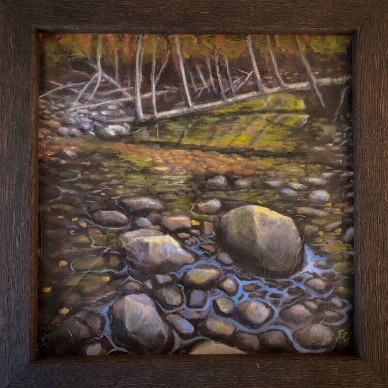 &quot;Autumn Walk on Gondola Point Trails&quot; 9x9&quot; Framed