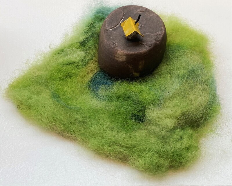"Piece Of Land" Small Felted Land (Stone sold Separately)