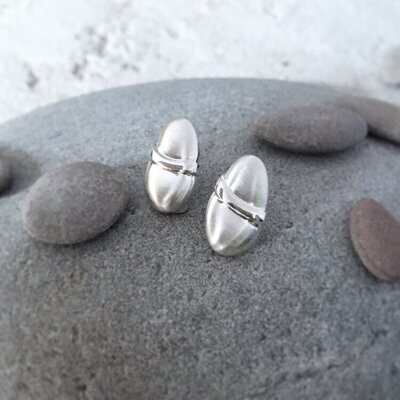 Oval Stone Stud Earrings SS