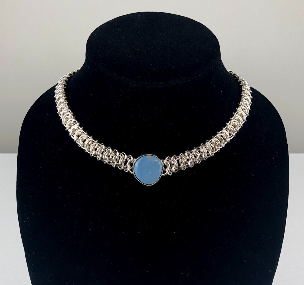 Vertebrae NECKLACE with Blue Owylee Opal Necklace