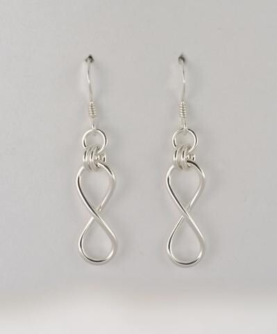 Infinity Drop Earrings Sterling Silver