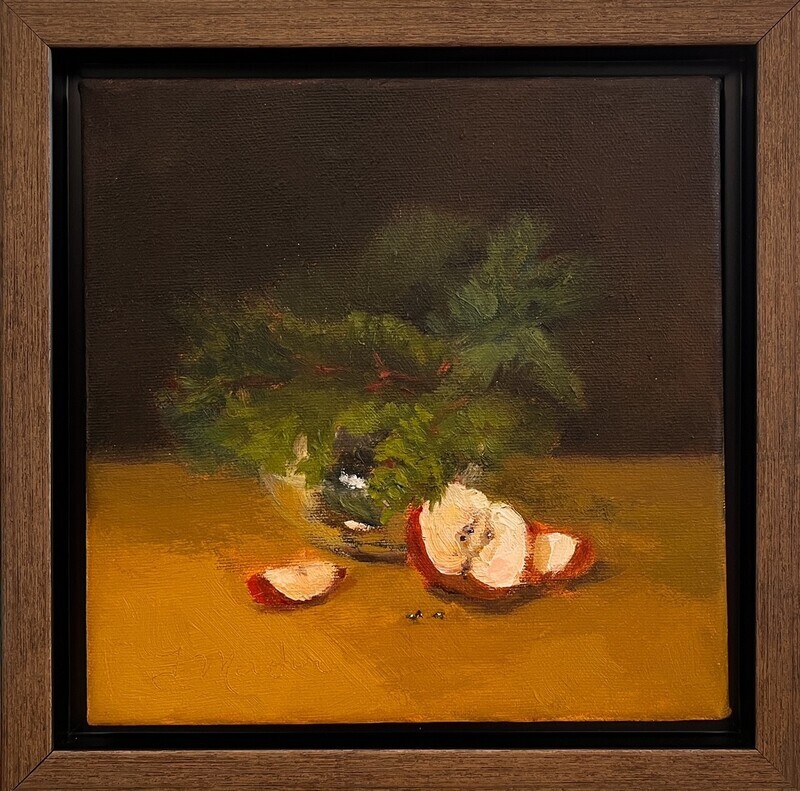 &quot;Pomme&quot; Oil on Canvas, 8x8&quot; Framed 10x10&quot;