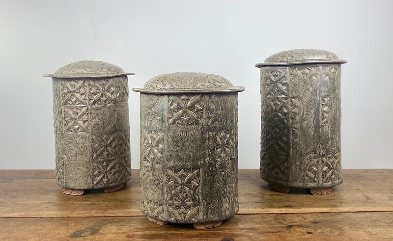 Oval Pottery Urn