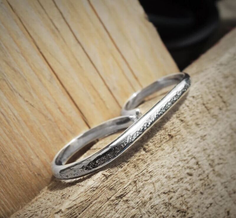 Rustic Double Ring Sterling Silver Size 6.5/7