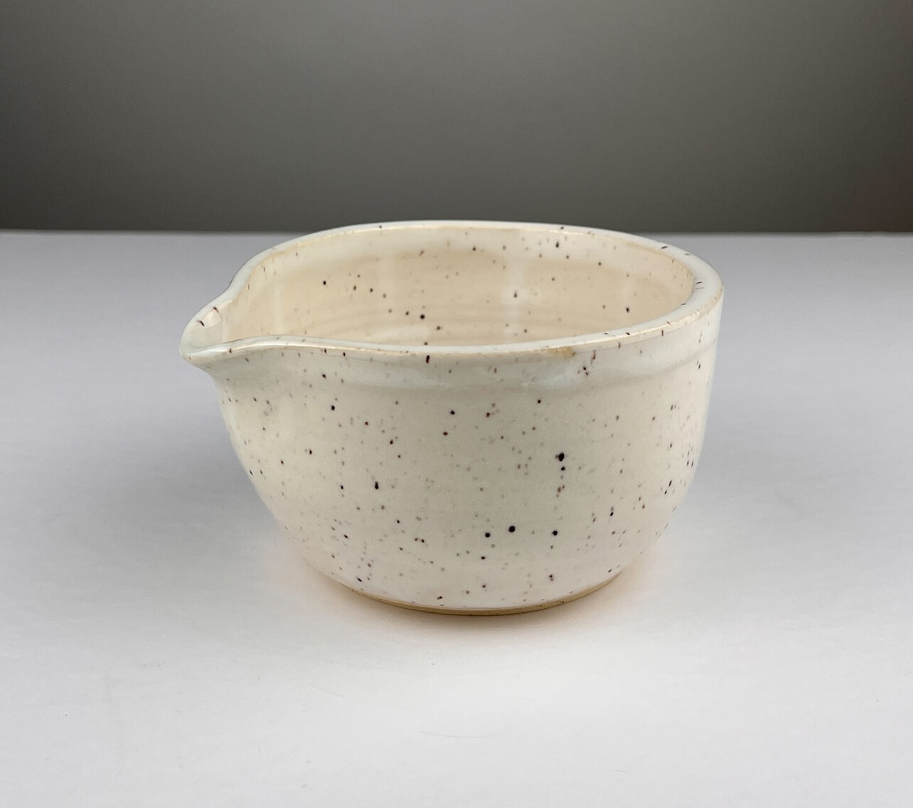 Small Pottery Pouring Bowl Cinnamon Latte Glaze
