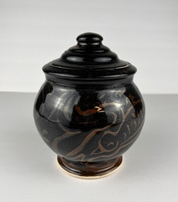 Small Covered Jar - Julettes Black Glaze
