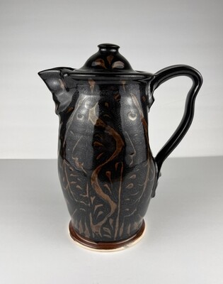 Coffee Pot - Julettes Black Pottery Glaze