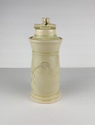 Celadon Pottery Cylindrical Covered Jar