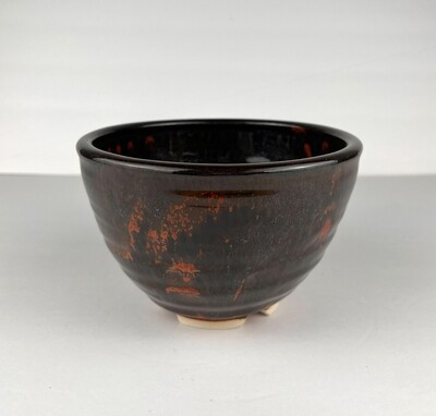 Pottery Rice Bowl - Flame Glaze