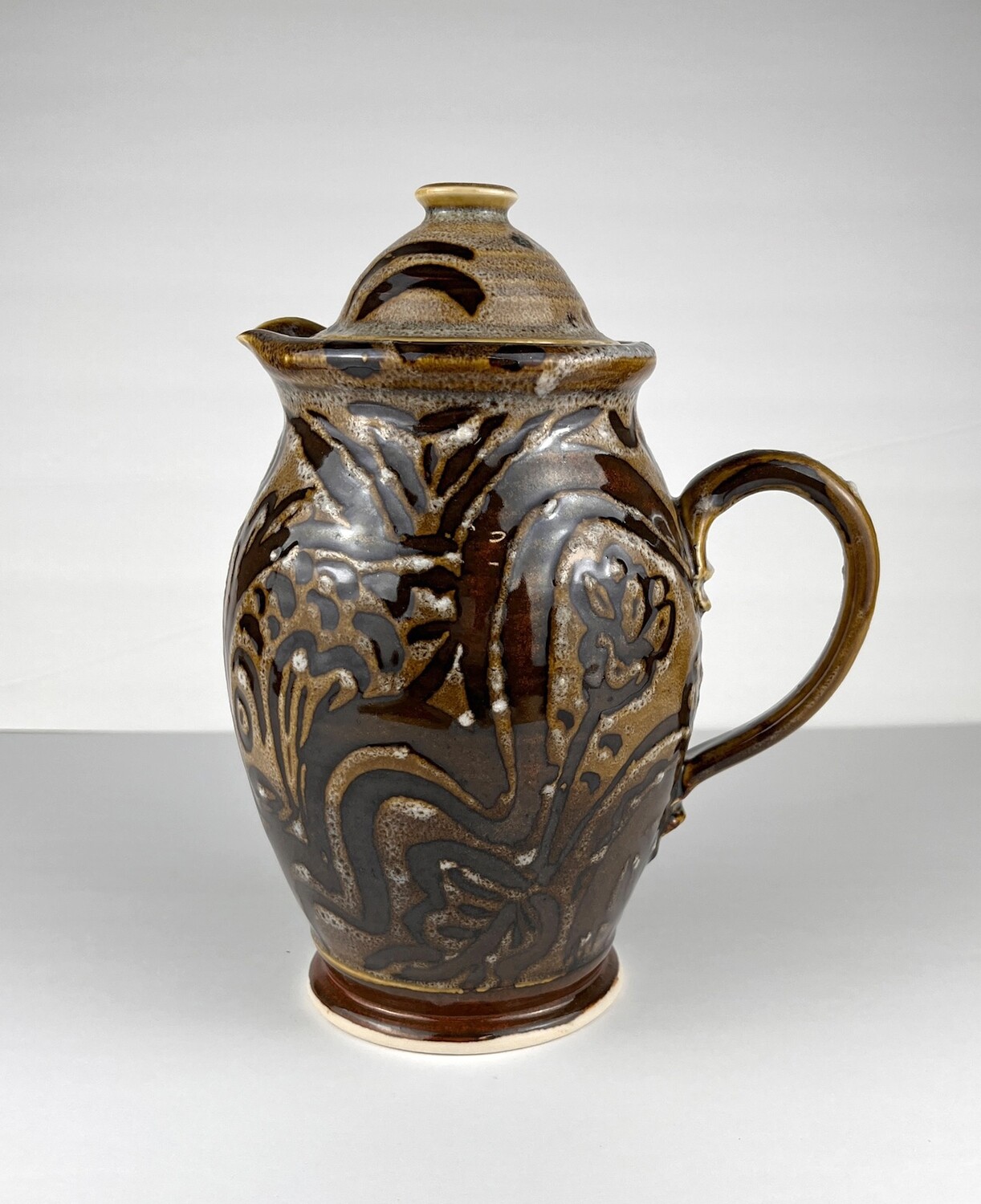 Pottery Coffee Pot - Mocha Glaze