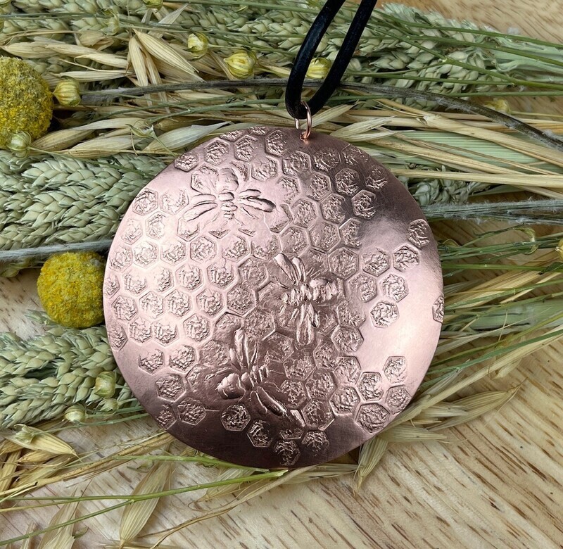 3" Round Pendant on 24" Adjustable Leather Cord