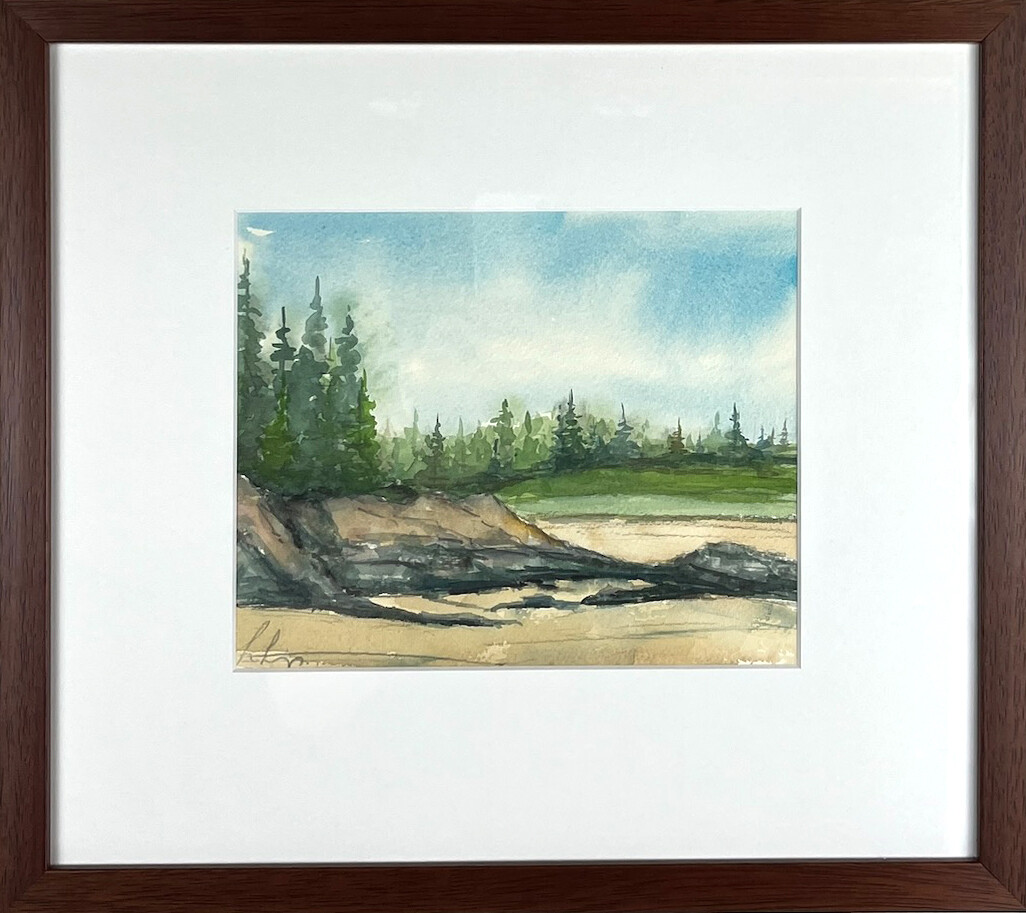 &quot;Summer Days&quot; Watercolor on Paper 7x8.5&quot; Framed 14x15&quot;