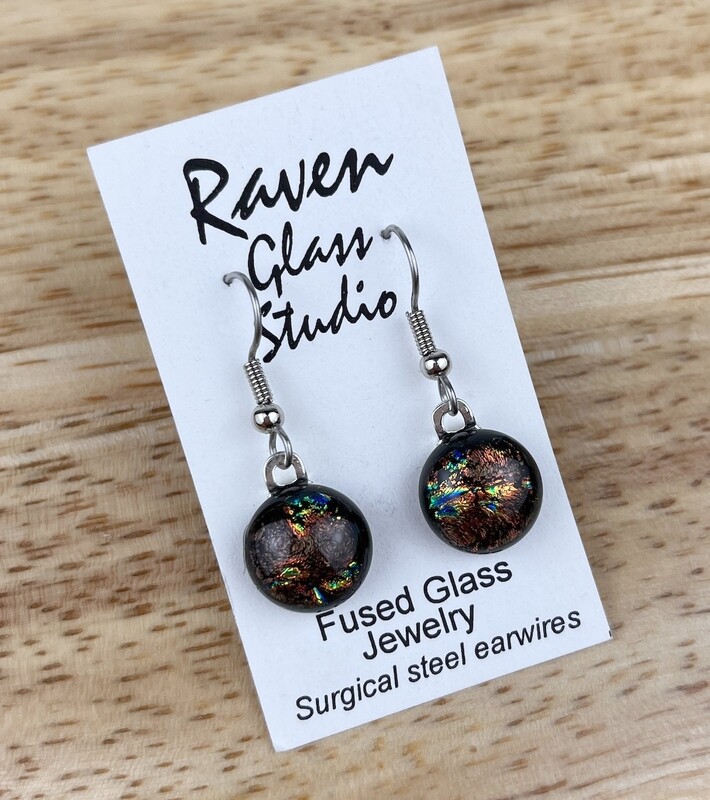 Glass Circle Drop Earrings